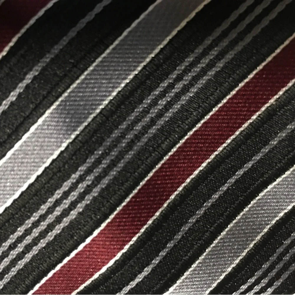 2 Boys Clip on Ties stripes & paisley gray black wine blue white EUC